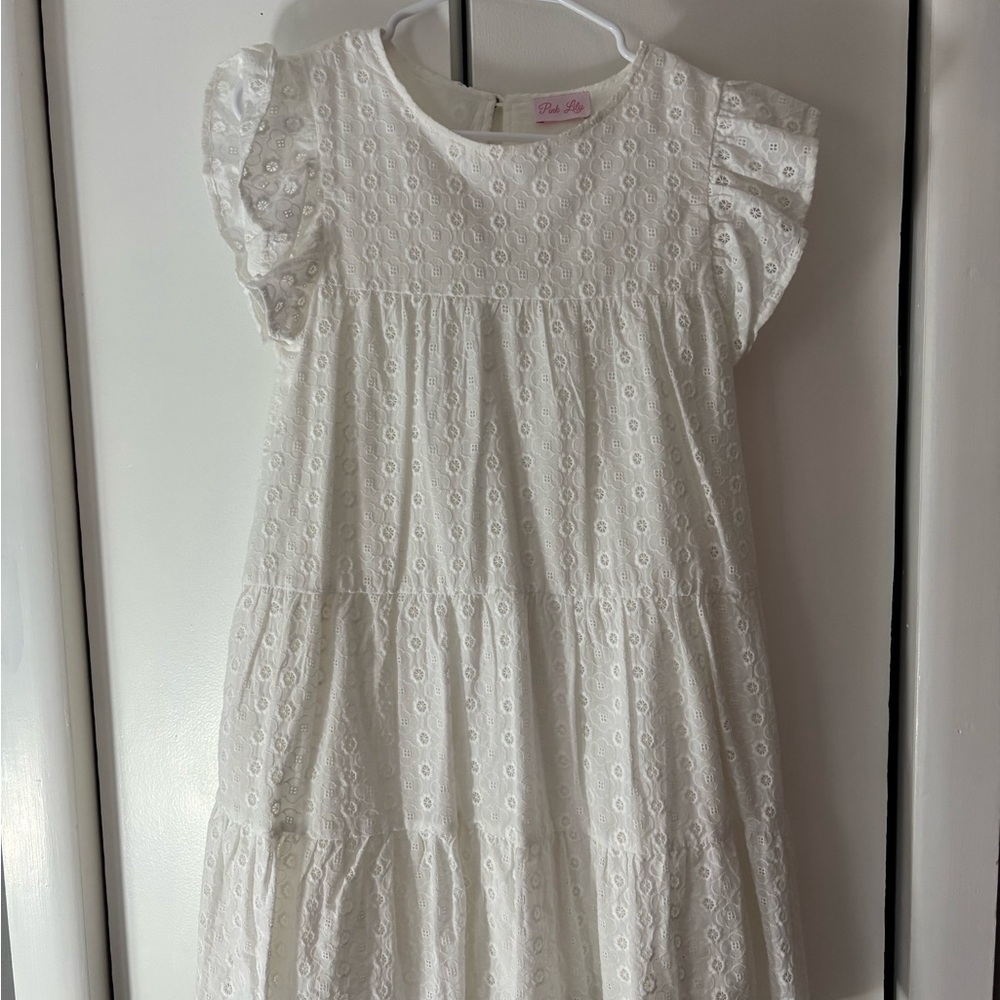 White Pink Lily Dress